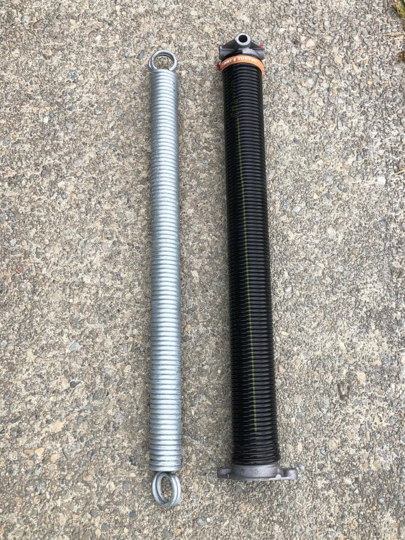 extension and torsion garage door springs installation